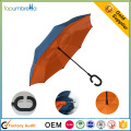 высокое качество ручной открыть большой дождь холодный обратный перевернутый зонтик для продажи